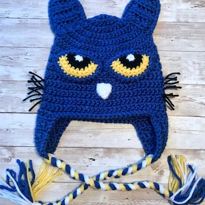 Blue Cat crocheted hat