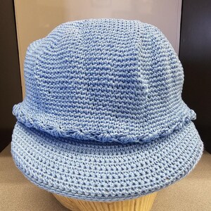 Newsboy Cap Crochet Billed Hat Fall Winter Blue