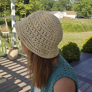 Crochet Bucket Hat, Summer Sun Hat, Unisex Handmade Hat, Cotton Bucket Hat, Sea Star Bucket Hat, Summertime Beach Hat, Gift for Gardener